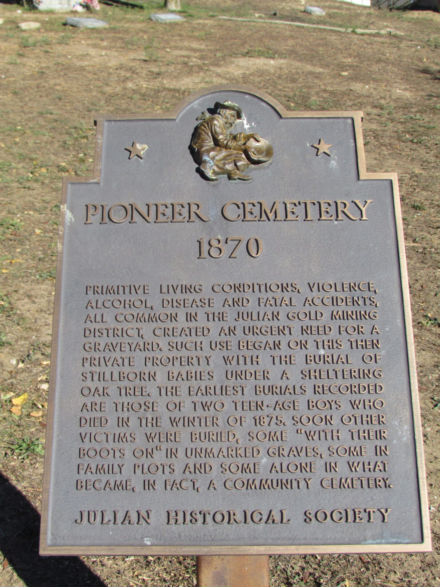 Julian Historical Society Pioneer Cemetery Sign