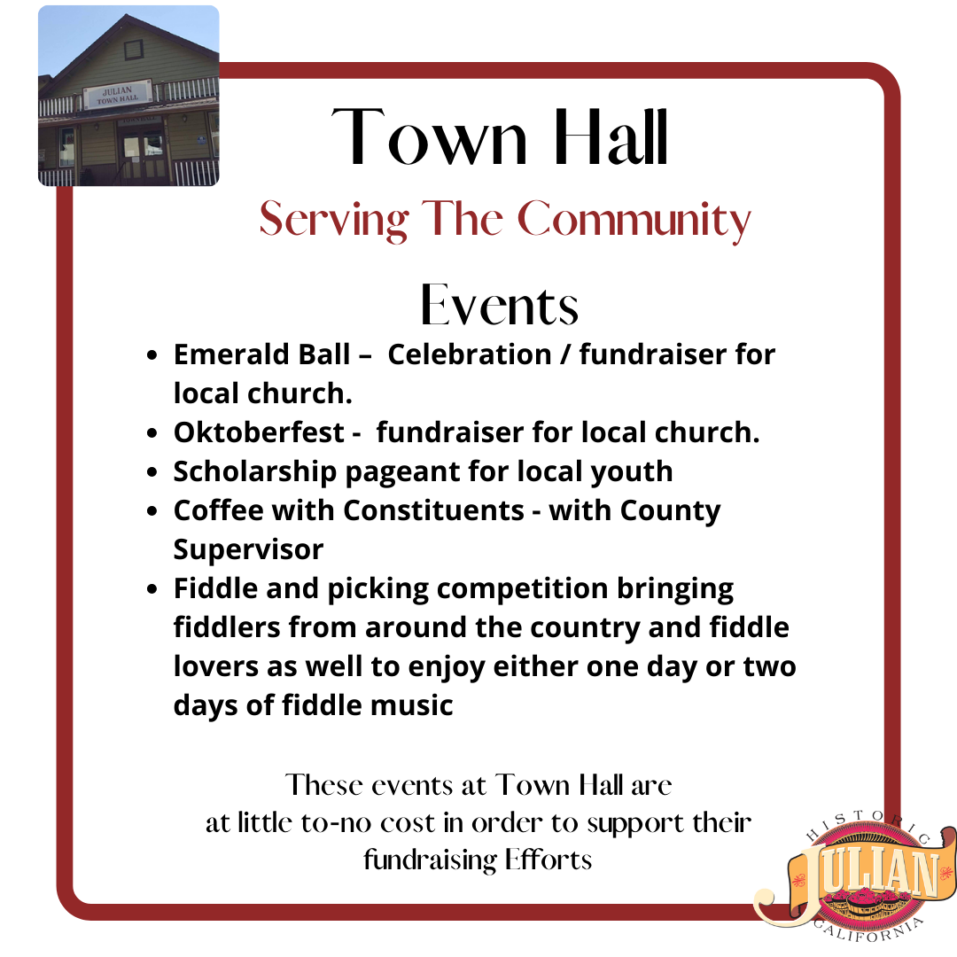 Town Hall poster serving the community events