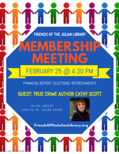 Membership meeting 2/25/22 Julian Library Poster