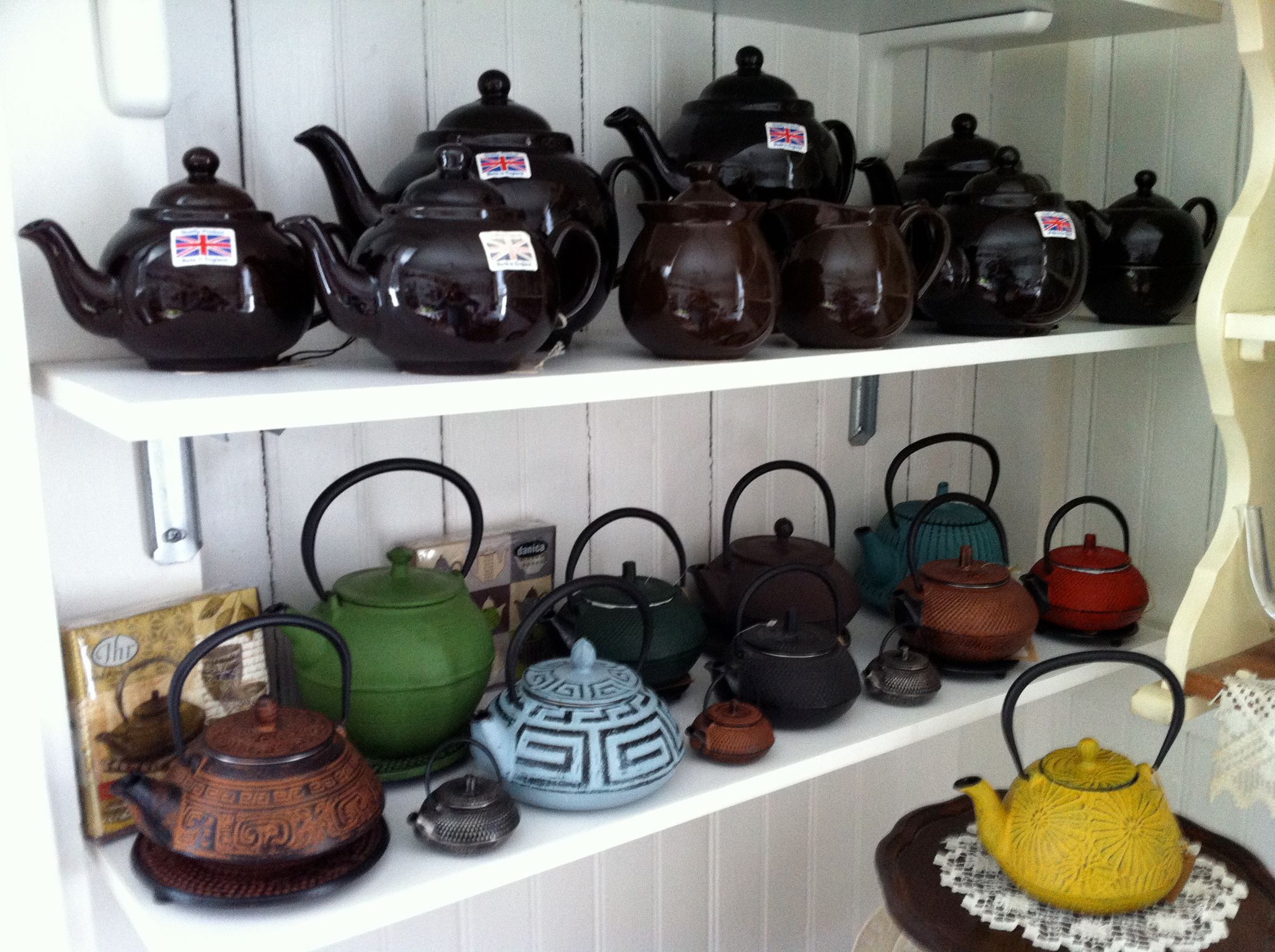 Teapots for sale at Julian Tea and Cottage Arts