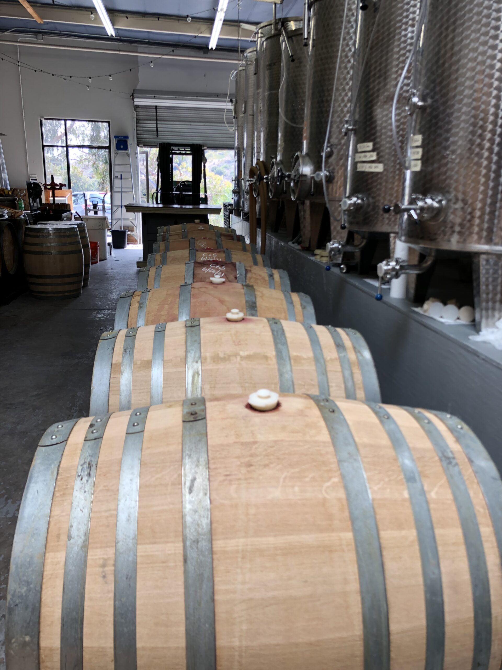 Wine barrels from Blue Door Winery photo