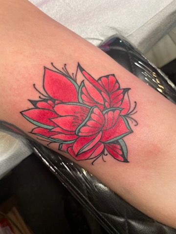 Flower tattoo from Fawn House Tattoo photo