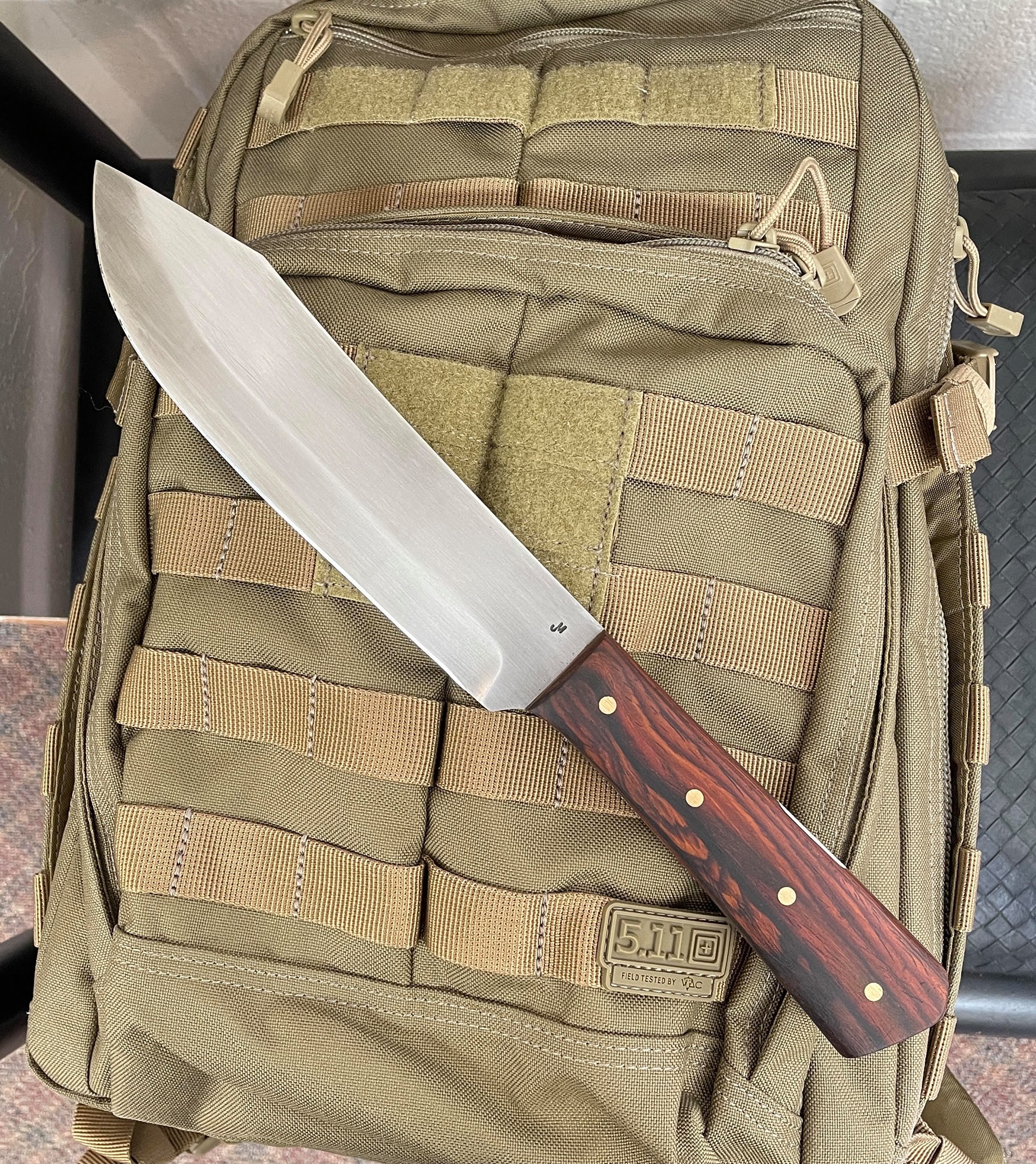 Knife and backpack from Quinn Knives and Backcountry Goods