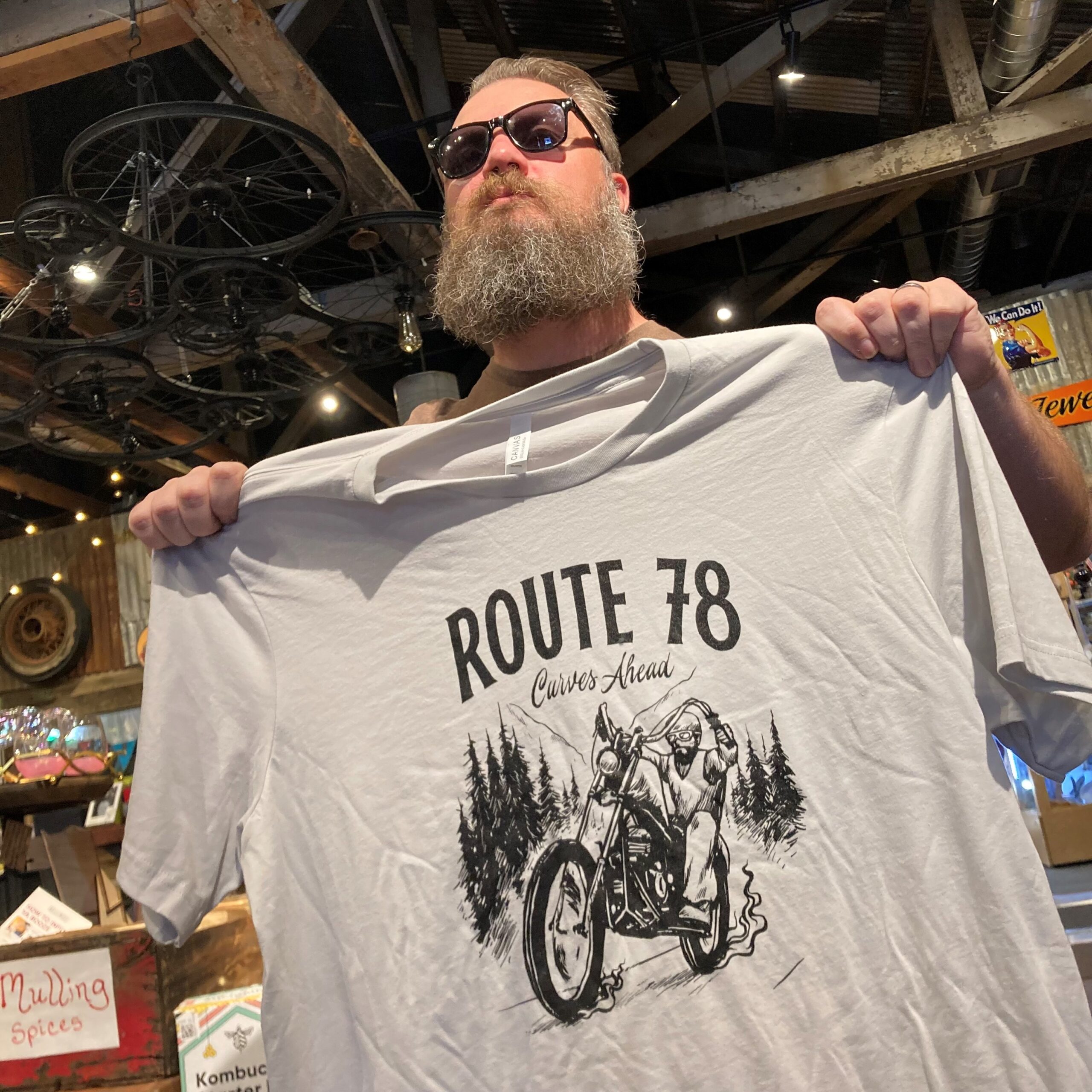 Man holding Route 78 t shirt photo