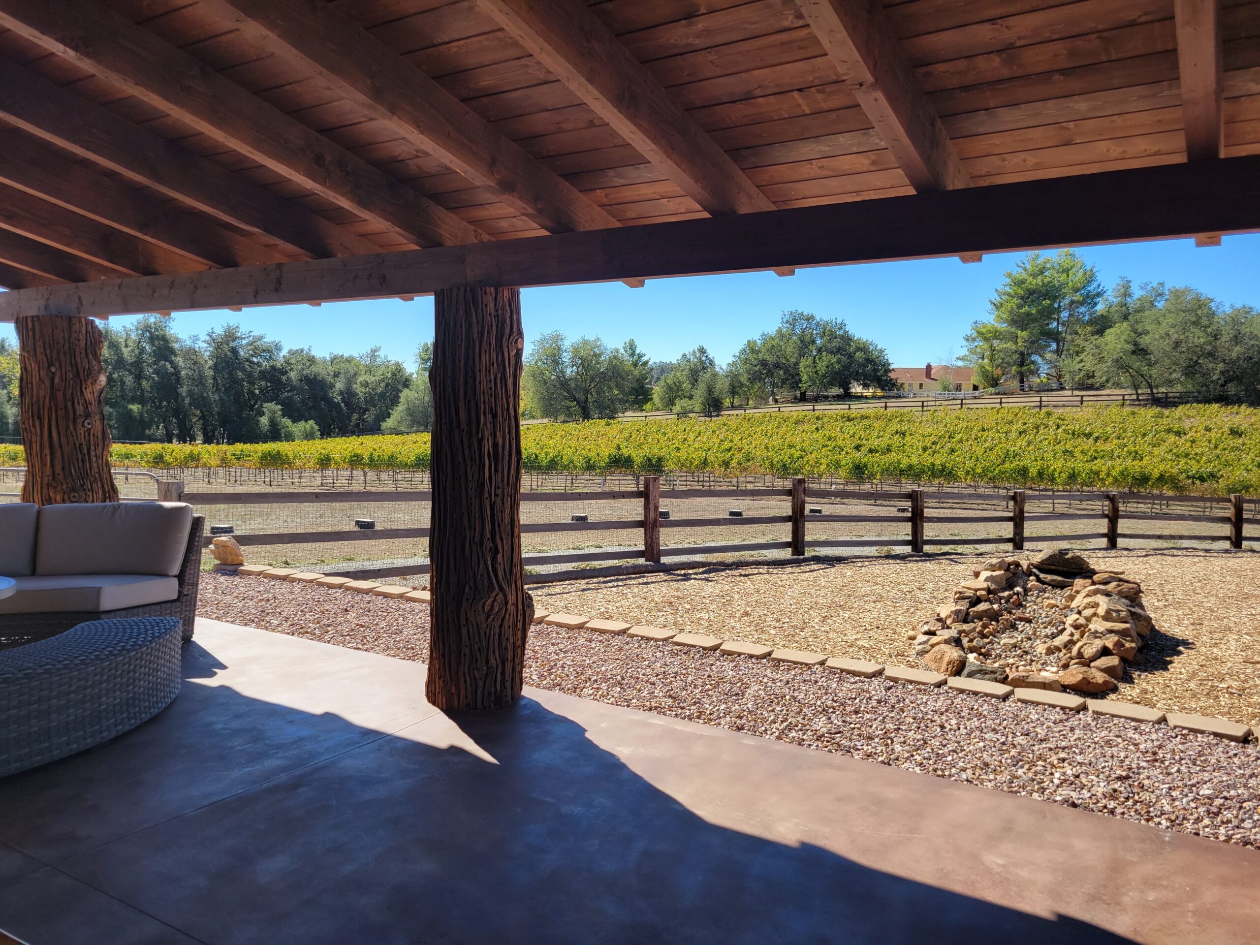 Tasting room patio at Walnut Tree Ranch Vineyard and Winery photo